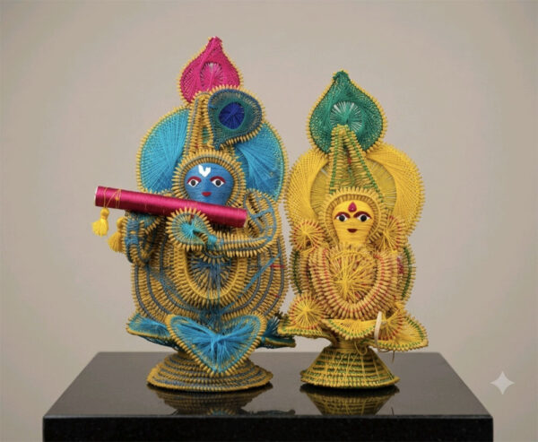 Beautiful Handcrafted Paddy Radha Krishna