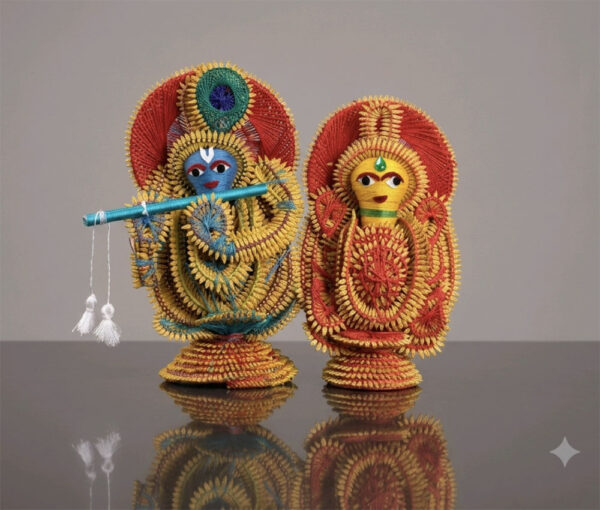 Beautiful Handcrafted Paddy Radha Krishna Small