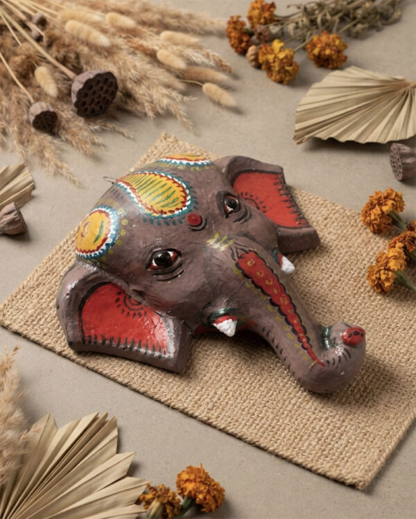Handcrafted Elephant Paper Mache Mask