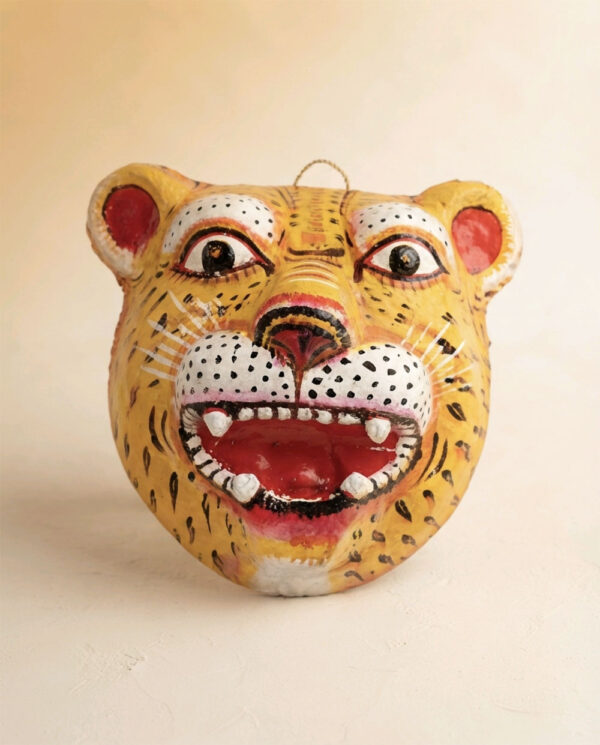 Handcrafted Leopard Paper Mache Mask