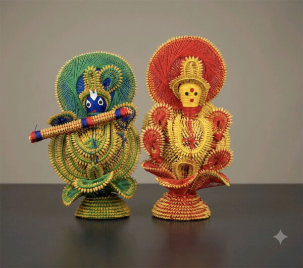 Handcrafted Paddy Radha Krishna