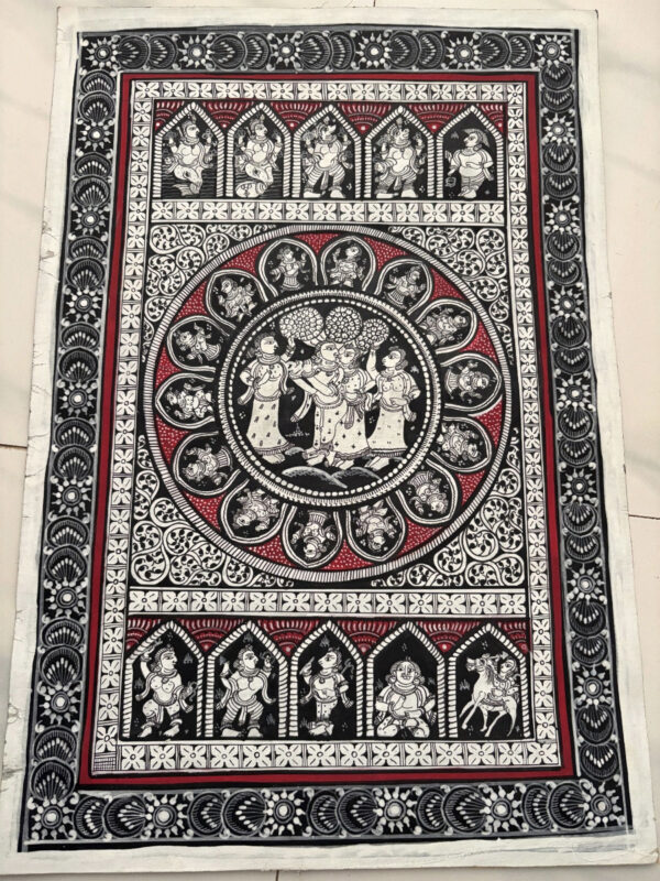 Original Radha Krishna with Dashavatar Pattachitra Painting