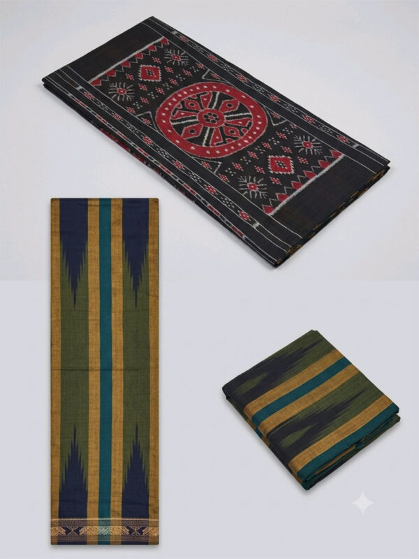 Chakra Rekha Odisha Ikat Cotton Handloom Saree