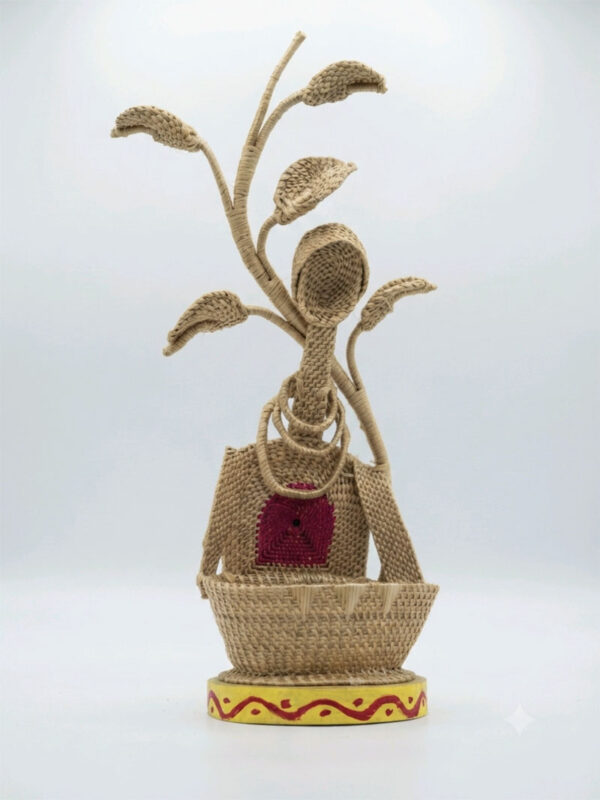 Medium Golden Grass Decorative Flower Pot