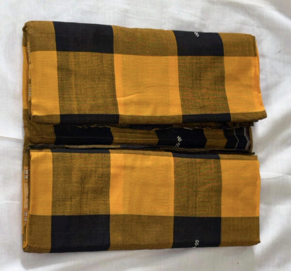 Kalinga Black and Mustard Odisha Ikat Cotton Saree