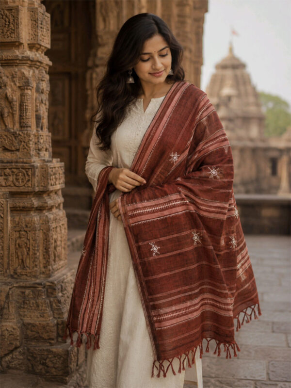 Kumkuma Rekha Kotpad Cotton Dupatta