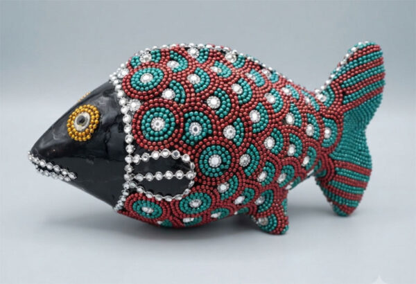 Terracotta Lac Craft Black and Green Fish